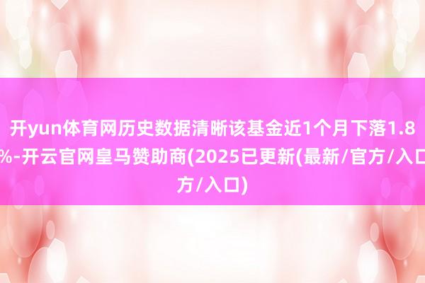 开yun体育网历史数据清晰该基金近1个月下落1.82%-开云官网皇马赞助商(2025已更新(最新/官方/入口)